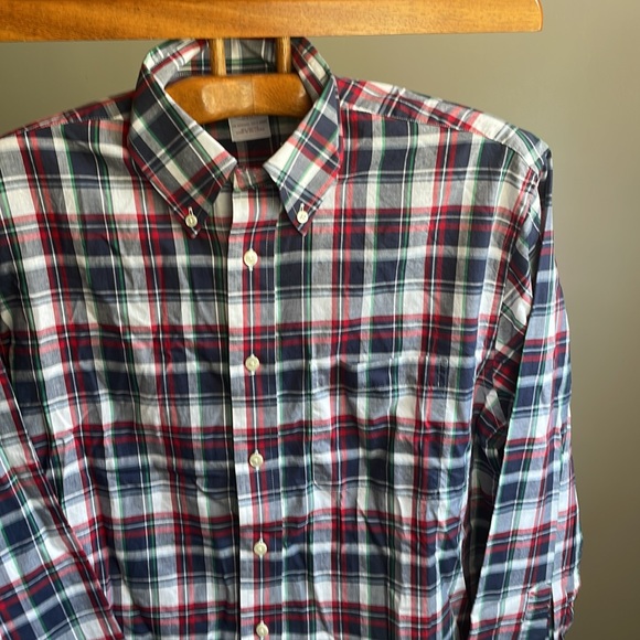 Brooks Brothers size medium original polo shirt light cotton madras pattern - Picture 2 of 8